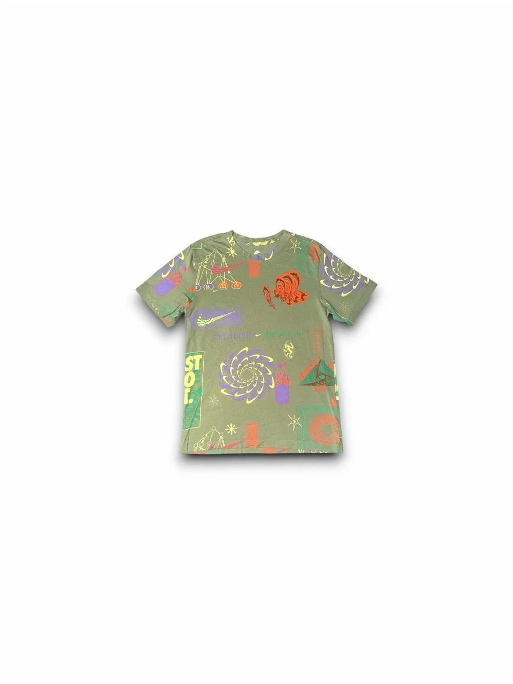 The Nike Tee Just Do It NSW Festival AOP Mens T-Shirt Men’s Small Olive Green